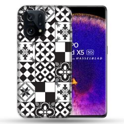Coque Pour Oppo Find X5 Texture Carreau Ciment Noir