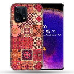 Coque Pour Oppo Find X5 Texture Carreau Ciment Rouge
