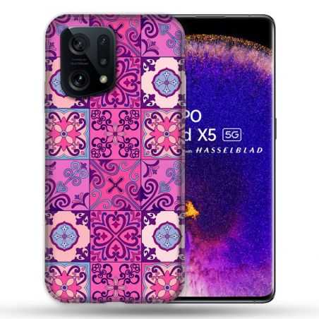 Coque Pour Oppo Find X5 Texture Carreau Ciment Violet