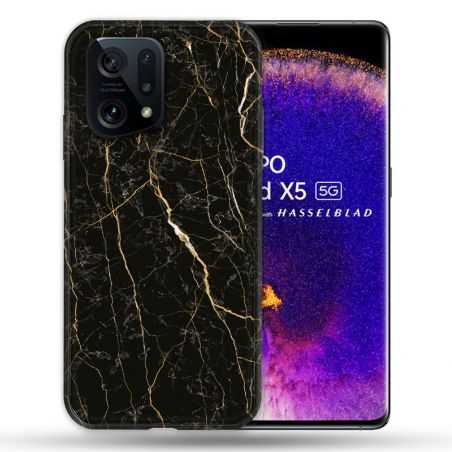 Coque Pour Oppo Find X5 Texture Marbre Noir