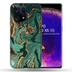 Coque Pour Oppo Find X5 Texture Marbre Vert
