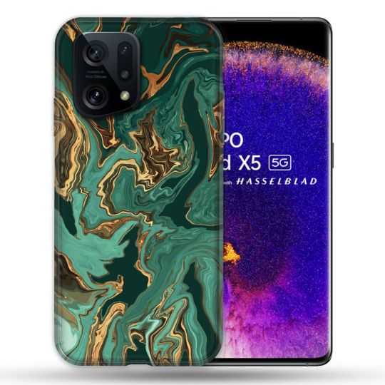 Coque Pour Oppo Find X5 Texture Marbre Vert