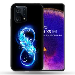 Coque Pour Oppo Find X5 Texture Plume Infini Bleu