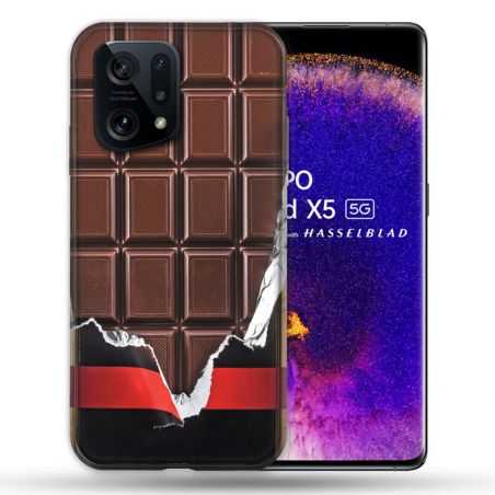 Coque Pour Oppo Find X5 Texture Trompe Oeil Chocolat