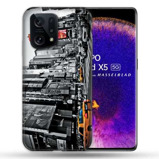 Coque Pour Oppo Find X5 Voyage Amerique USA New York Taxi