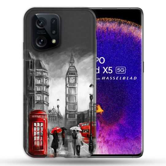 Coque Pour Oppo Find X5 Voyage Angleterre Londres Vintage