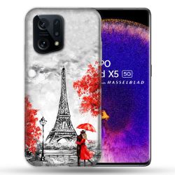 Coque Pour Oppo Find X5 Voyage France Paris Rouge