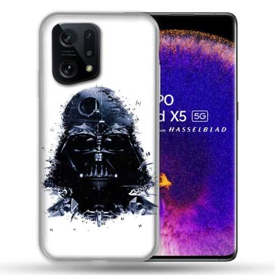 Coque Pour Oppo Find X5 Star Wars - Dark Vador Blanc