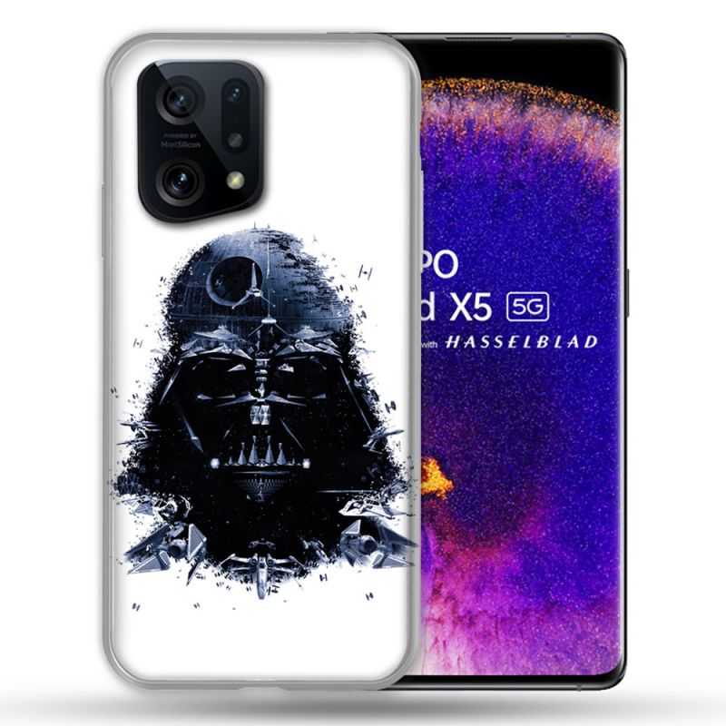 Coque Pour Oppo Find X5 Star Wars - Dark Vador Blanc