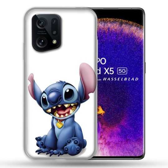 Coque Pour Oppo Find X5 Stitch Blanc