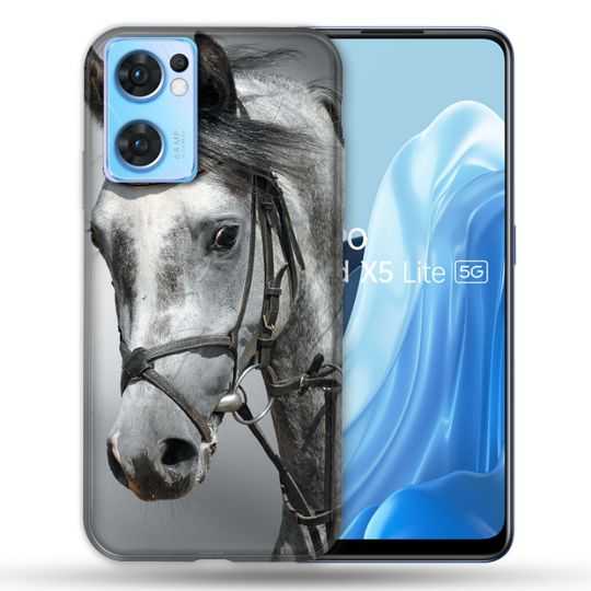 Coque Pour Oppo Find X5 Lite / Reno 7 Animal Cheval Blanc