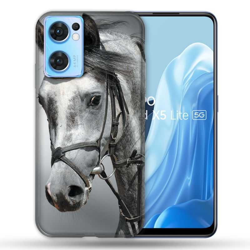 Coque Pour Oppo Find X5 Lite / Reno 7 Animal Cheval Blanc