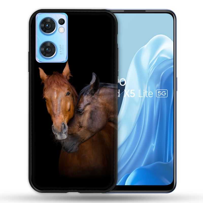Coque Pour Oppo Find X5 Lite / Reno 7 Animal Cheval Marron