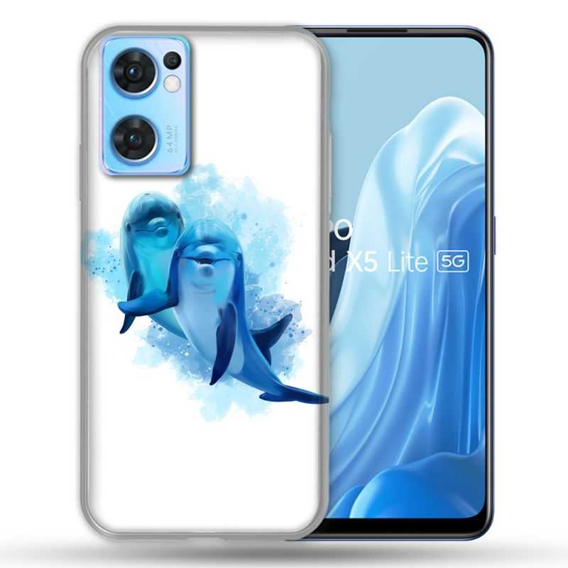 Coque Pour Oppo Find X5 Lite / Reno 7 Animal Dauphin Duo
