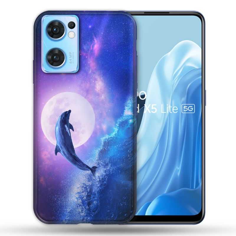 Coque Pour Oppo Find X5 Lite / Reno 7 Animal Dauphin Vague