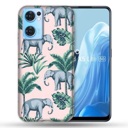 Coque Pour Oppo Find X5 Lite / Reno 7 Animal Elephant Pattern