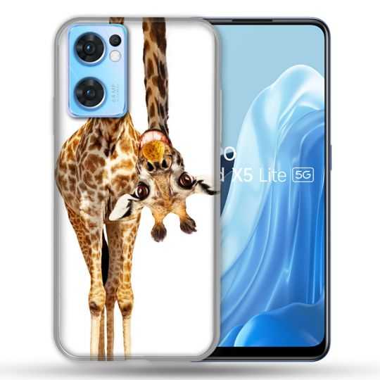 Coque Pour Oppo Find X5 Lite / Reno 7 Animal Girafe Blanche