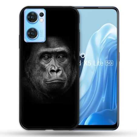Coque Pour Oppo Find X5 Lite / Reno 7 Animal Gorille Noir