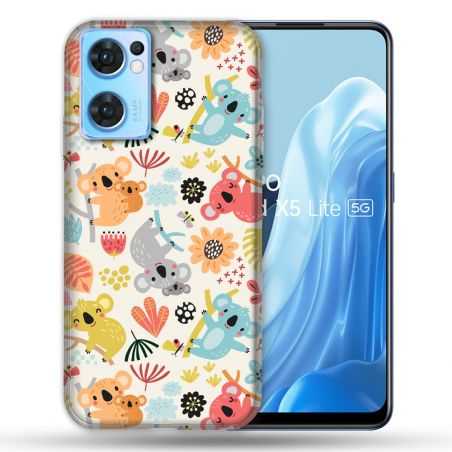 Coque Pour Oppo Find X5 Lite / Reno 7 Animal Koala Pattern