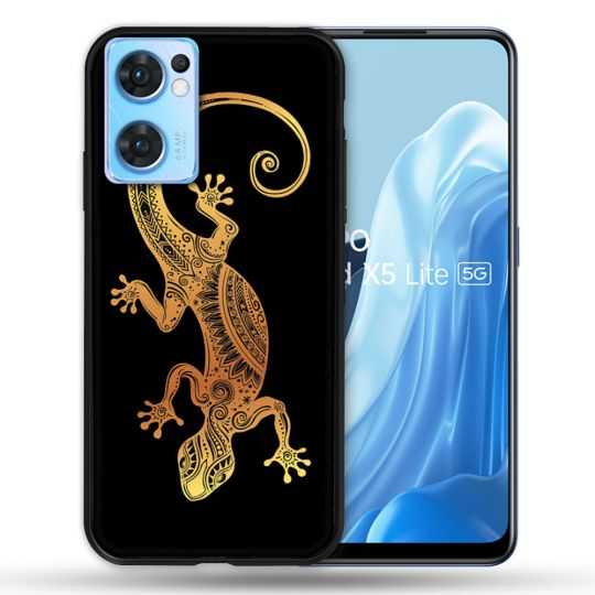 Coque Pour Oppo Find X5 Lite / Reno 7 Animal Lezard Noir