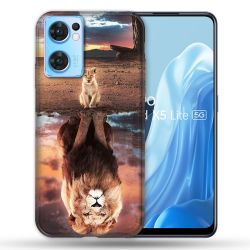 Coque Pour Oppo Find X5 Lite / Reno 7 Animal Lion Reflet