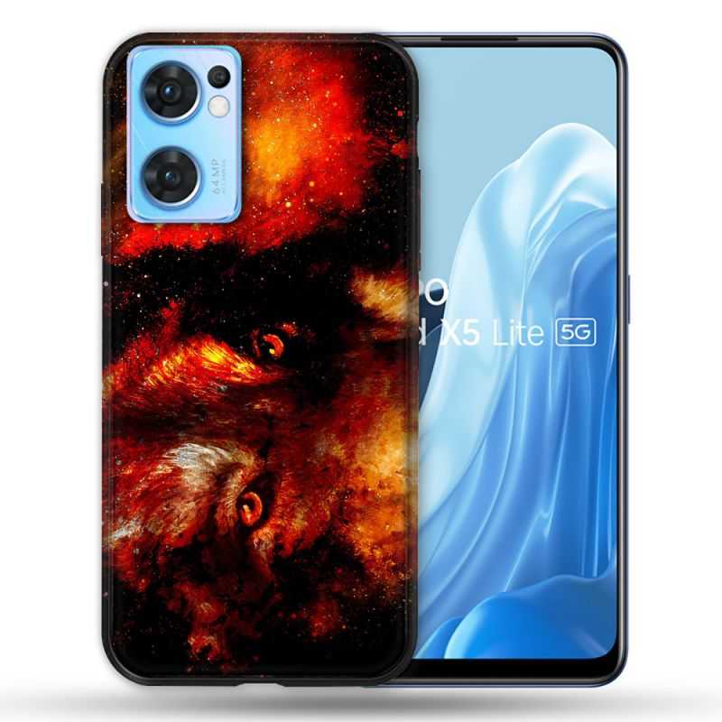 Coque Pour Oppo Find X5 Lite / Reno 7 Animal Loup Espace