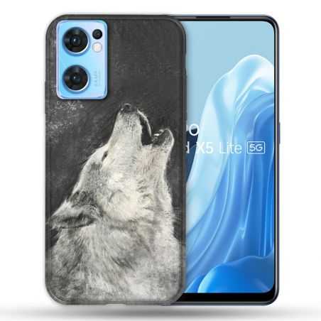 Coque Pour Oppo Find X5 Lite / Reno 7 Animal Loup Hurlement