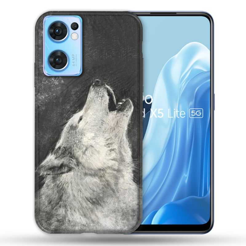 Coque Pour Oppo Find X5 Lite / Reno 7 Animal Loup Hurlement