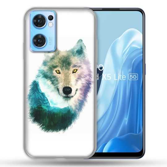 Coque Pour Oppo Find X5 Lite / Reno 7 Animal Loup Montagne