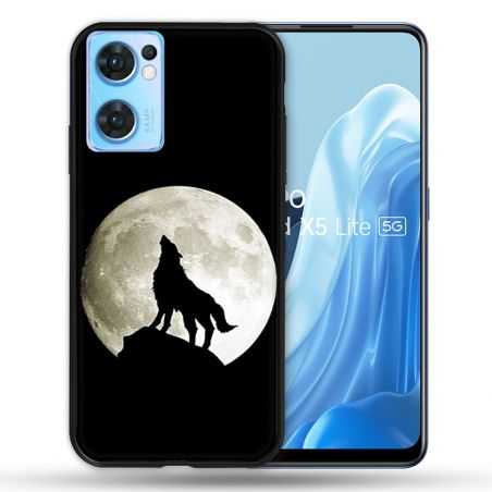 Coque Pour Oppo Find X5 Lite / Reno 7 Animal Loup Noir