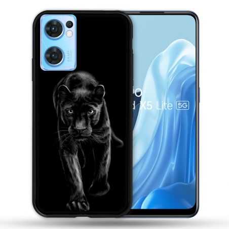 Coque Pour Oppo Find X5 Lite / Reno 7 Animal Panthère Noire