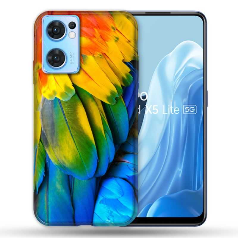 Coque Pour Oppo Find X5 Lite / Reno 7 Animal Perroquet Plume