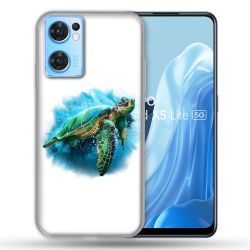 Coque Pour Oppo Find X5 Lite / Reno 7 Animal Tortue Blanche multicolore