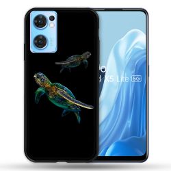 Coque Pour Oppo Find X5 Lite / Reno 7 Animal Tortue Noire multicolore