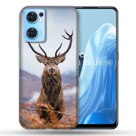 Coque Pour Oppo Find X5 Lite / Reno 7 Chasse Chevreuil Montagne