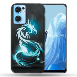 Coque Pour Oppo Find X5 Lite / Reno 7 Fantastique Dragon Bleu
