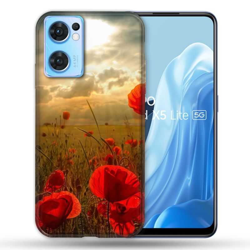 Coque Pour Oppo Find X5 Lite / Reno 7 Fleur Coquelicot