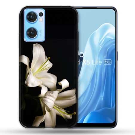 Coque Pour Oppo Find X5 Lite / Reno 7 Fleur Lys Noir