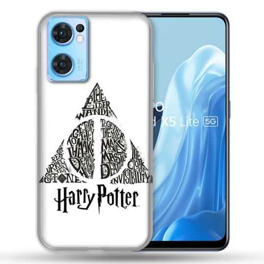 Coque Pour Oppo Find X5 Lite / Reno 7 Harry Potter Hollows triangle Blanc