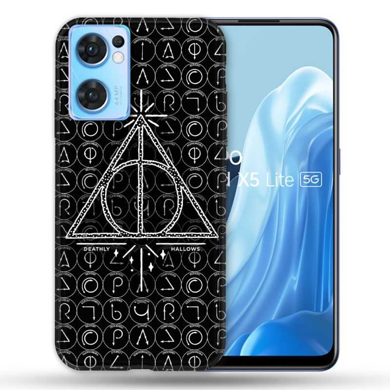 Coque Pour Oppo Find X5 Lite / Reno 7 Harry Potter Hollows Triangle Noir