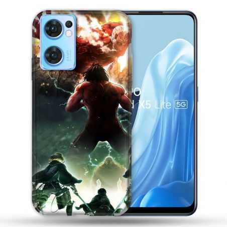 Coque Pour Oppo Find X5 Lite / Reno 7 Manga Attaque Titans Combat