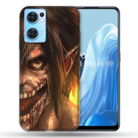 Coque Pour Oppo Find X5 Lite / Reno 7 Manga Attaque Titans Eren Titan