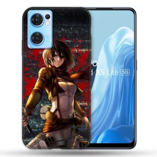 Coque Pour Oppo Find X5 Lite / Reno 7 Manga Attaque Titans Mikasa