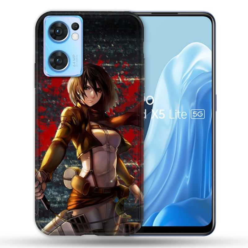 Coque Pour Oppo Find X5 Lite / Reno 7 Manga Attaque Titans Mikasa