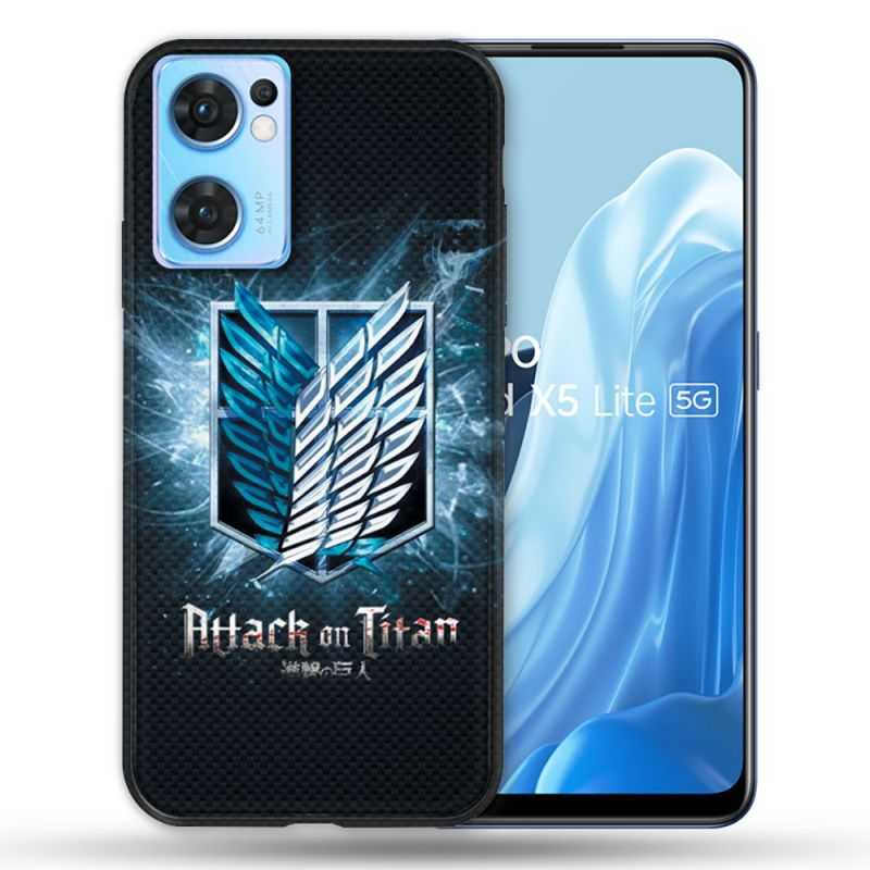 Coque Pour Oppo Find X5 Lite / Reno 7 Manga Attaque Titans Noir