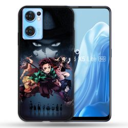 Coque Pour Oppo Find X5 Lite / Reno 7 Manga Demon Slayer Noir