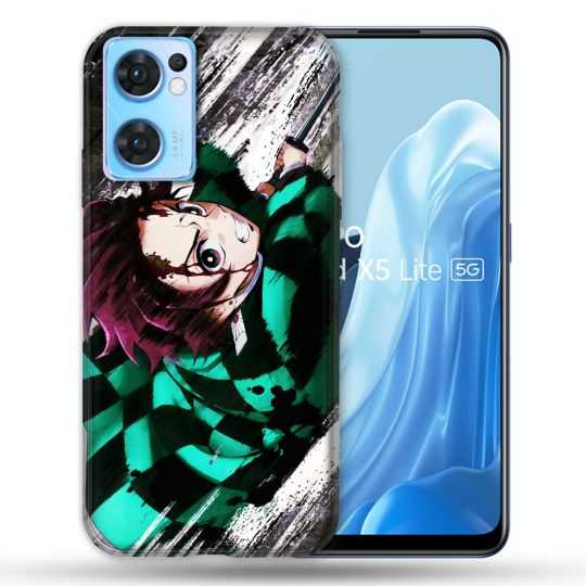 Coque Pour Oppo Find X5 Lite / Reno 7 Manga Demon Slayer Tanjiro