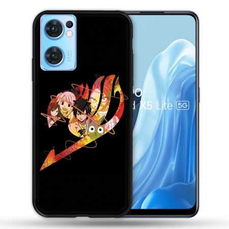 Coque Pour Oppo Find X5 Lite / Reno 7 Manga Fairy Tail Logo Noir