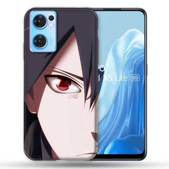 Coque Pour Oppo Find X5 Lite / Reno 7 Manga Naruto Sasuke visage