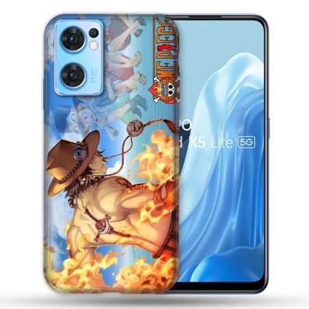 Coque Pour Oppo Find X5 Lite / Reno 7 Manga One Piece Ace Color